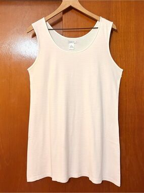 COTN Classic Short Tank Night Gown Pink Stripe Pima Cotton